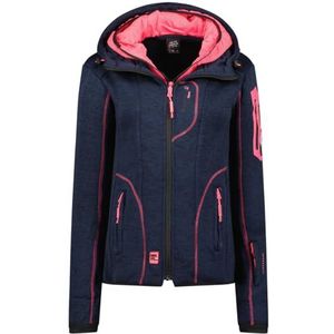 Geographical Norway Tijgerin, dames, fleece, warm, ritssluiting, jas, herfst, winter, lente, warm, dames, lange mouwen, trui, bont, zacht, comfortabel, outdoor (marineblauw, XL), Marineblauw, XL