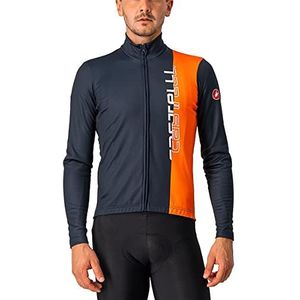 CASTELLI Traguardo Jersey Fz Sweatshirt voor heren, Savile Blue/Brilliant Orange, XS