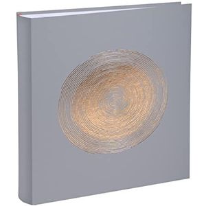 Exacompta - Ref. 16265E – Fotoalbum Ellipse – 300 foto's – 60 witte pagina's – Formaat 29 x 32 cm – Omslag van grijs kunstleer met roségouden markering in ellipsvorm