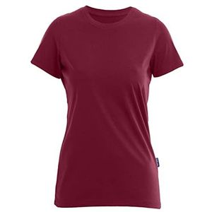 HRM Dames Luxe Ronde Hals T-Shirt, Bordeaux, Maat 3XL I Dames T-Shirt met Ronde Hals Gemaakt van 100% Biologisch Katoen I Dames Basic Shirt Wasbaar tot 60°C I Hoge Kwaliteit en Duurzame Dames Tops