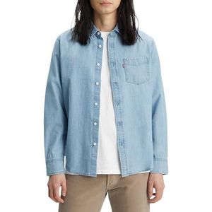 Levi's Sunset 1 Pocket standaard overhemd met button-down-kraag voor heren, Lewis Chambray, XS