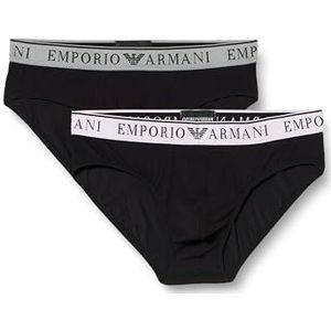 Emporio Armani Heren Stretch Katoen Endurance 2pack slip, Medium Melange Grijs/Wit, S, Medium Melange Grijs/Wit, S
