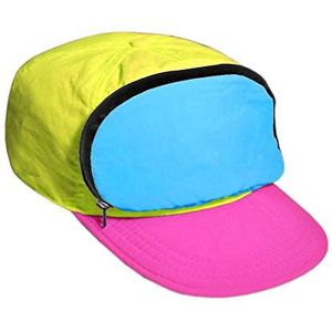Borstzak hoed grappige golfhoed voor vrouwen mannen met ritszak retro esthetische geschenken 80/90 verjaardag geschenken voor hem en haar, neonroze/neongeel/neonblauw, L