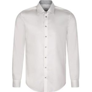 Seidensticker Zakelijk overhemd voor heren, slim fit, strijkvrij, kent-kraag, lange mouwen, 100% katoen, wit, 36