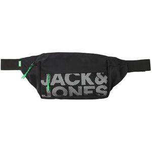 JACK & JONES Heren Jacashford Mesh Bumbag Taille Pack, Zwart/Detail: IJsland Groen, Eén maat