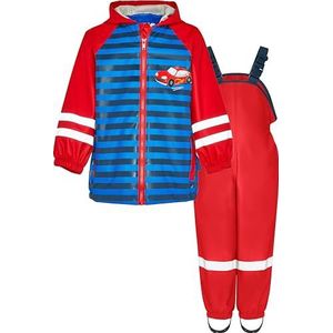 Playshoes Tweedelig regenpak, modderpak, waterdicht, racewagen rood, 116