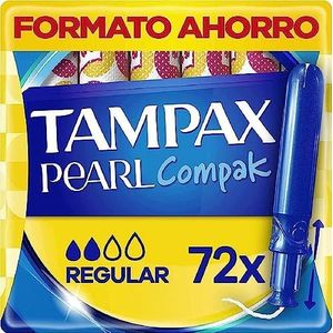 Tampax Compak Pearl Regular Tampons met Applicator, x72, nr. 1 van Tampax-producten voor comfort, bescherming en discretie