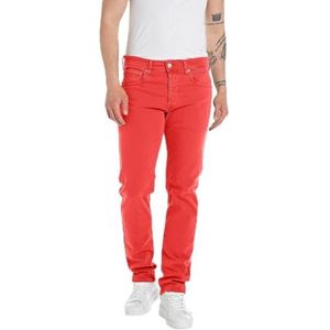 Replay Grover Slim Straight Leg Jeans voor heren, 064 Pale Red, 34W / 30L