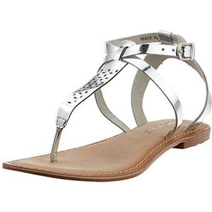 VERO MODA Dames Vmanneli Leather Sandal Riemjessandalen, Grijs zilver, 40 EU