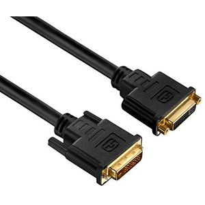 PureInstall PI4300-020 Dual Link DVI-verlenging (DVI-D bus (24+1) naar DVI-D stekker (24+1)), 2m, zwart