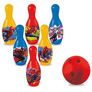 Mondo Toys 28075 Spiderman-bowlingset voor kinderen | Complete set met 6 kegels en 1 bal | Educatief spel voor kinderen van 2-4 jaar
