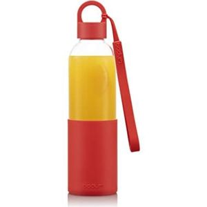 Melior 12053-04B glazen fles om mee te nemen, gekleurde siliconen huls, schroefdop, 0,5 l