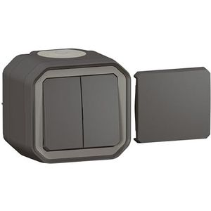Legrand - PLEXO - 5-in-1 Vochtbestendige Opbouw Dubbele Omschakelaar - Grijs