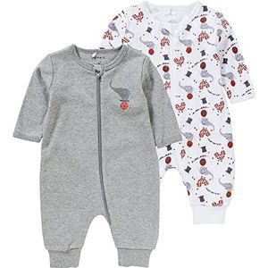 NAME IT Uniseks pyjama voor baby's en peuters, gemengd grijs, 50 cm