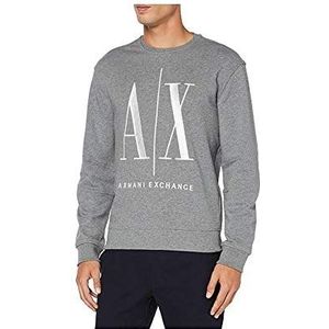 Armani Exchange Icon Sweat sweatshirt voor heren, grijs, XL