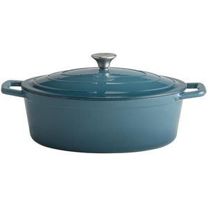 APS 88316 braadpan met deksel ""5 STARS"", gietijzer, geschikt voor inductie, ovenbestendig, incl. dekselhouder, 33 x 25 cm, 5 liter, turquoise