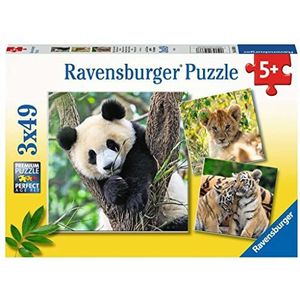 Puzzel met 3x49 Stukjes - Dieren Thema