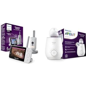 PHILIPS Avent Connected Babyfoon met HD-camera 1080p, 12 uur (model SCD923/26) & Philips Avent Flessenwarmer - Verwarmt in 3 minuten - Compitabel met alle Avent Flessen - SCF358/00