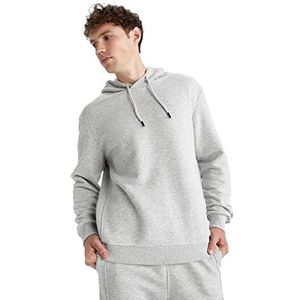 DeFacto Trui met lange mouwen voor heren - ronde hals sweatshirt voor heren (Optic LT.Grey Melange, M), Optic Lt.grey melange, M