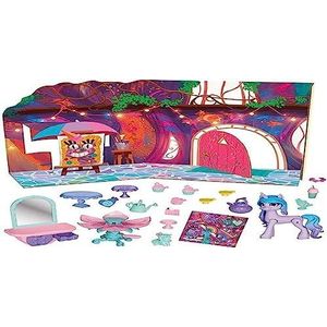 My Little Pony: Make Your Mark-speelgoed, eenhoorn-theefeestje Izzy Moonbow - hoef op het hart-pony met 20 accessoires voor kinderen van 3+