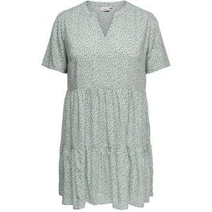 ONLY CARMAKOMA - Jurk - Mini-lengte - V-Hals - Korte Mouwen - ECOVERO™ Viscose