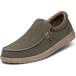 HEYDUDE Mikka gevlochten schoenen Voor heren - casual instappers - mocassin stijl - Army, 40 EU