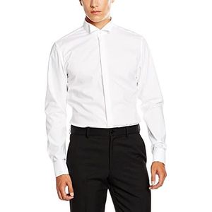 Seidensticker Business overhemd, slim fit, strijkvrij, George-kraag, lange mouwen, omslagmanchet, 100% katoen, wit, 42