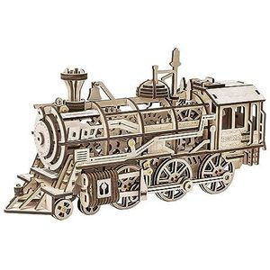 Robotime Modelbouwpakket Locomotief Hout 370mmx185mmx120mm - Naturel Kleur