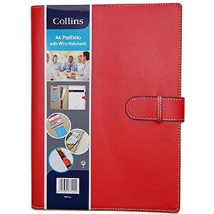 Collins 7201-RED aktetas met sluitriem en Wiro notitieblok, rood