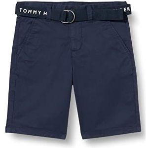 Tommy Hilfiger Essential Belted Chino Short Casual Shorts kinderen en jongeren, Twilight Navy, 74