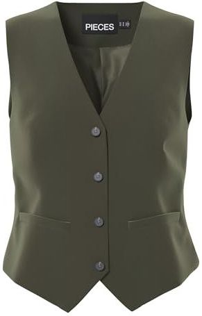 PIECES Pcbozzy vest Noos Exp BC, Forest Night, XS, dames, Bos Nacht., XS