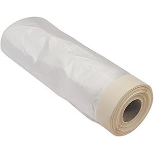 Nespoli Kunststof rol met plakband, 35 cm x 20 m, 80 graden bestendig, ideaal voor het schilderen, decoreren, afdekken van meubels, kroonbehandeling, geschikt voor auto