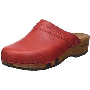 Woody Dames Hanni houten schoen, Rosso, 39 EU, rood, 39 EU