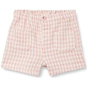 Koton Babymeisjes Tweed Mini Pocket Detail Elastische Tailleband Shorts, Pink Check (2c7), 3-4 Jaren