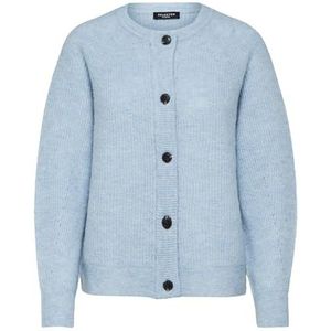 SELECTED FEMME Dames Slflulu Ls Knit Short Cardigan B Noos gebreide jas, Cashmere Blue/Detail: melange, XS