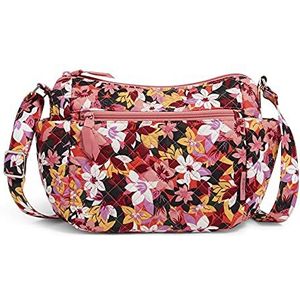 Vera Bradley Katoen on The Go Crossbody portemonnee, Rosa Floral - gerecycled katoen, Eén maat