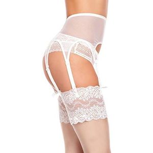 GLAMORY Garter Belt kousenhouder voor dames, 100 denier, wit, 3XL