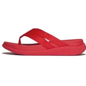 Fitflop Vrouwen F-Mode GO Webbing Flatform Strappy FLIP-Flops, Rood, 4 UK, Rood, 37 EU