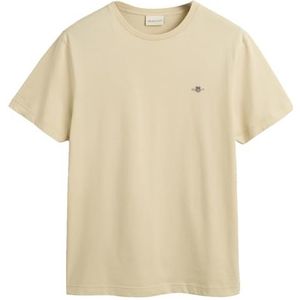 GANT Reg Shield Ss T-shirt voor heren, zijdeachtig beige, 3XL