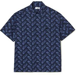 Lacoste CH5793 geweven shirts, marineblauw/ethereal, 42 heren, marineblauw/ethereal, 40