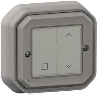 LEGRAND - Plexo New Connected - Natte Kamer Rolluikschakelaar - Grijs - Draadloos - IP55 - IK07 Water- en Schokbestendig