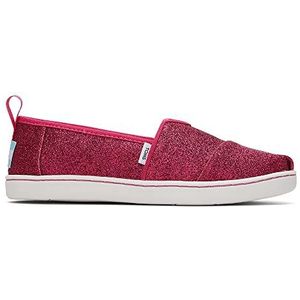 TOMS Alpargata Loafer Flat voor meisjes, Donkerroze Glitter, 4 UK