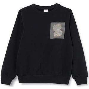 s.Oliver Jongens sweatshirt lange mouwen, zwart, 152 cm