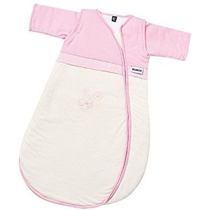 Gesslein Bubou 771143 Babyslaapzak met afneembare mouwen: temperatuurregulerende slaapzak voor pasgeborenen, baby maat 70 cm, beige/roze