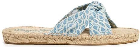 Sandaal - Denim - Jute - Knoop Vorm - Gedrukt Logo Op Binnenzool