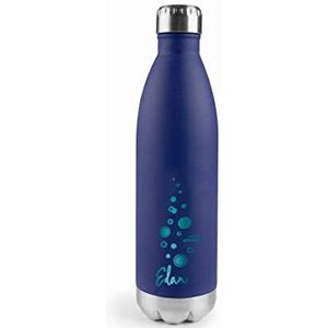 Lacor - 62589 roestvrij stalen fles, Edan, waterfles, dubbele isolatiewand, schroefsluiting, BPA-vrij, inhoud: 0,75 l, marineblauw