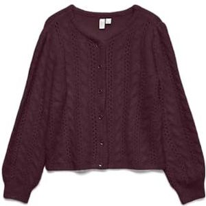 VERO MODA Vmgabrielle Ls O-Neck Cardigan Btq, Winetasting, S
