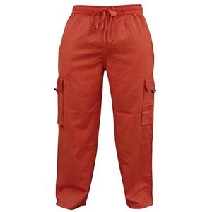 SHOPOHOLIC FASHION Heren elastische taille cargo broek effen hippie combat broek, Oranje, XL