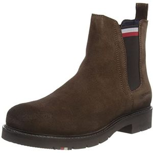 Tommy Hilfiger Heren RWB Hilfiger Suede Chelsea Fashion Boot, Cacao, 46 EU