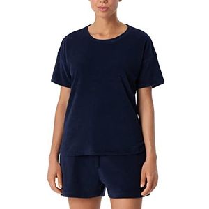 Schiesser dames shirt pyjama top, donkerblauw, S